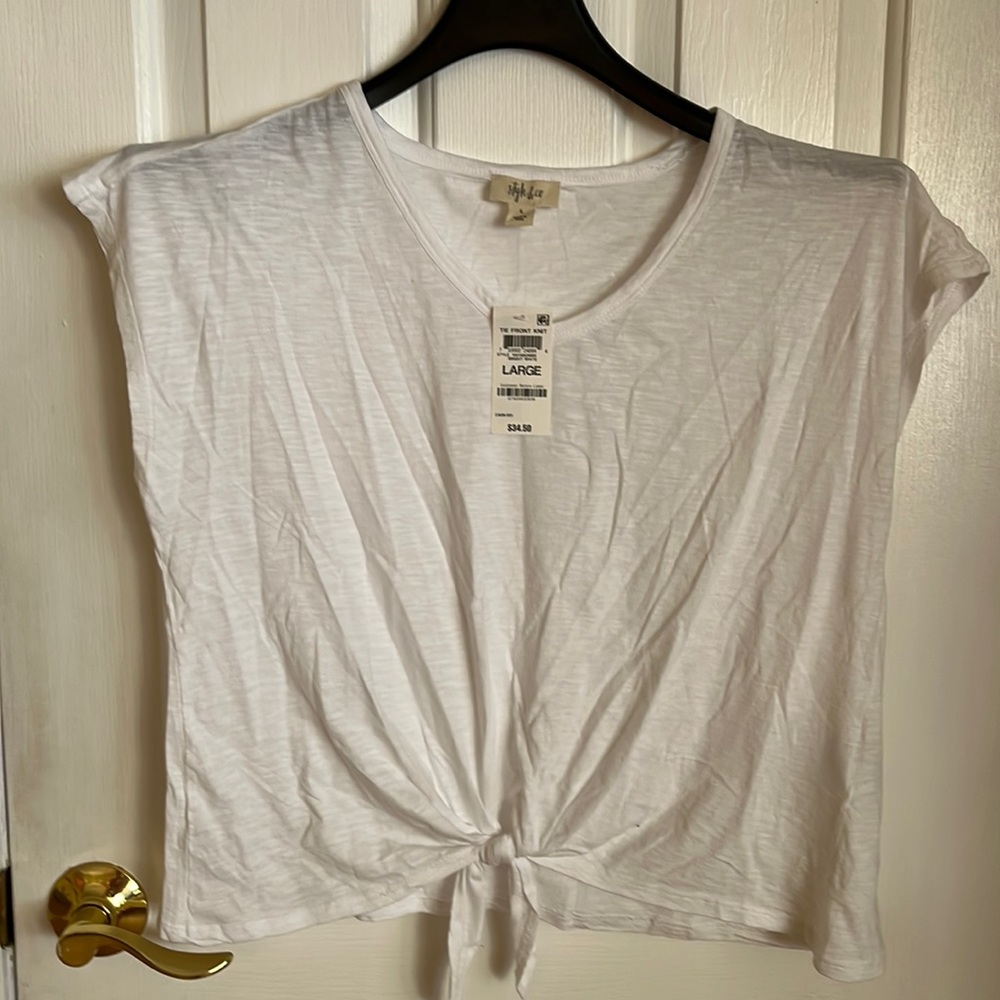 Style & Co Tie Front Knit top